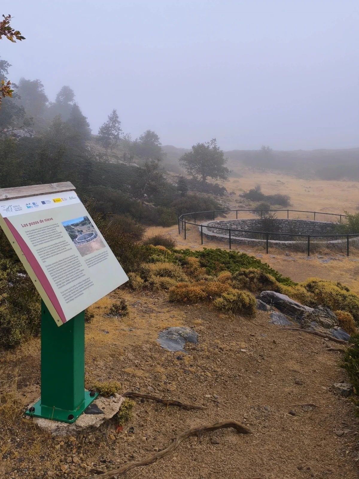 Interpretive panel beside Pozo de Nieve de Tolox