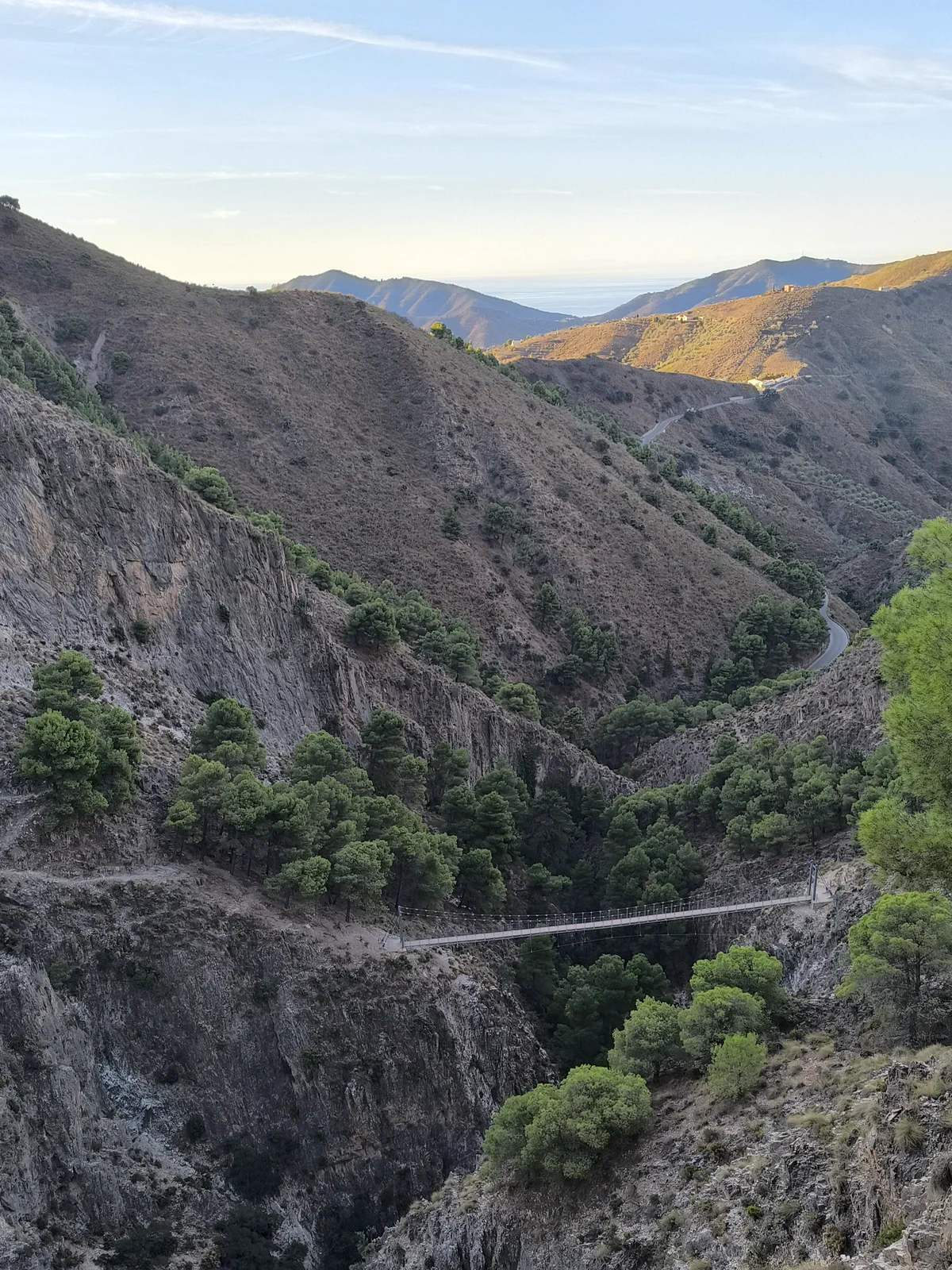 Saltillo suspension bridge seen from the upper path