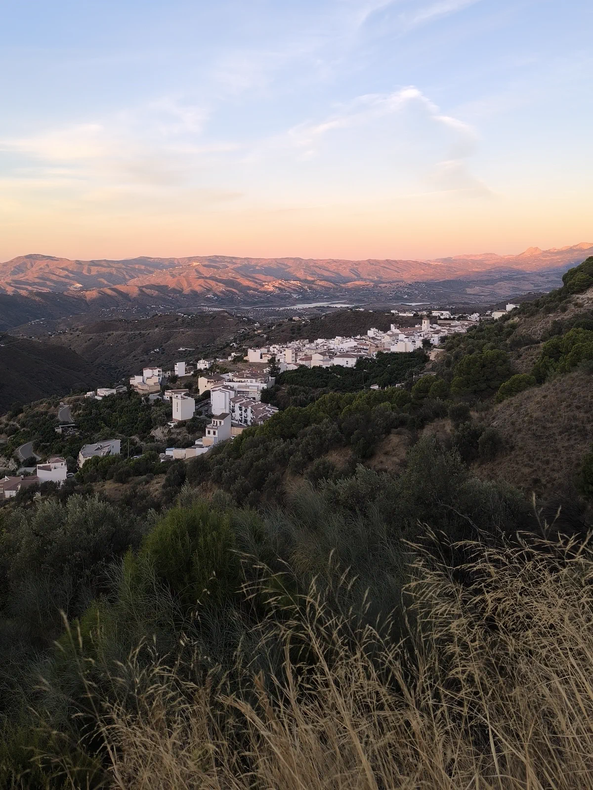 View of Canillas de Aceituno and the surrounding mountains