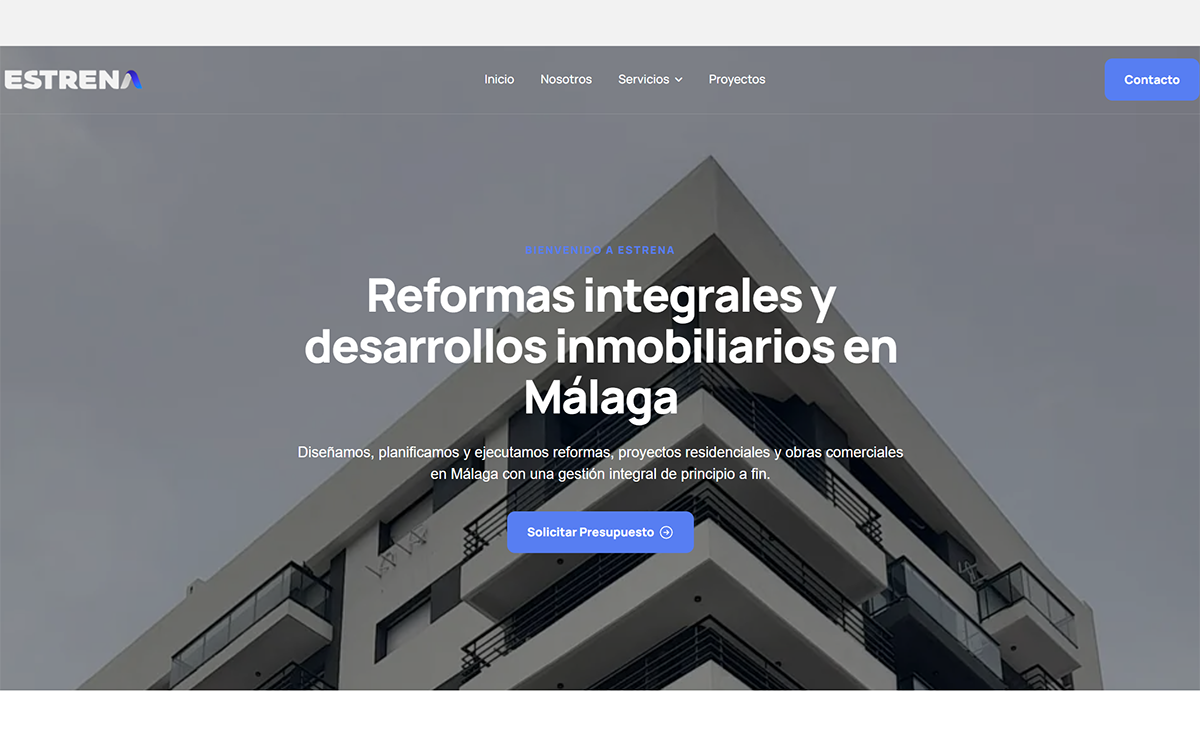 Página web corporativa de Estrena